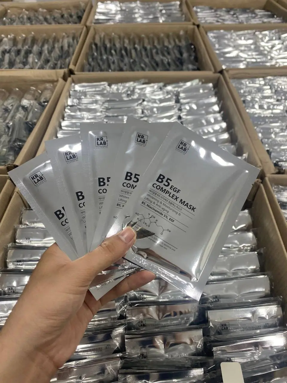 Combo 10 mặt nạ cấp ẩm dưỡng trắng giúp phục hồi da B5 kr.lab B5 niacinamide EGF complex mask Skincare Dưỡng Da Mặt