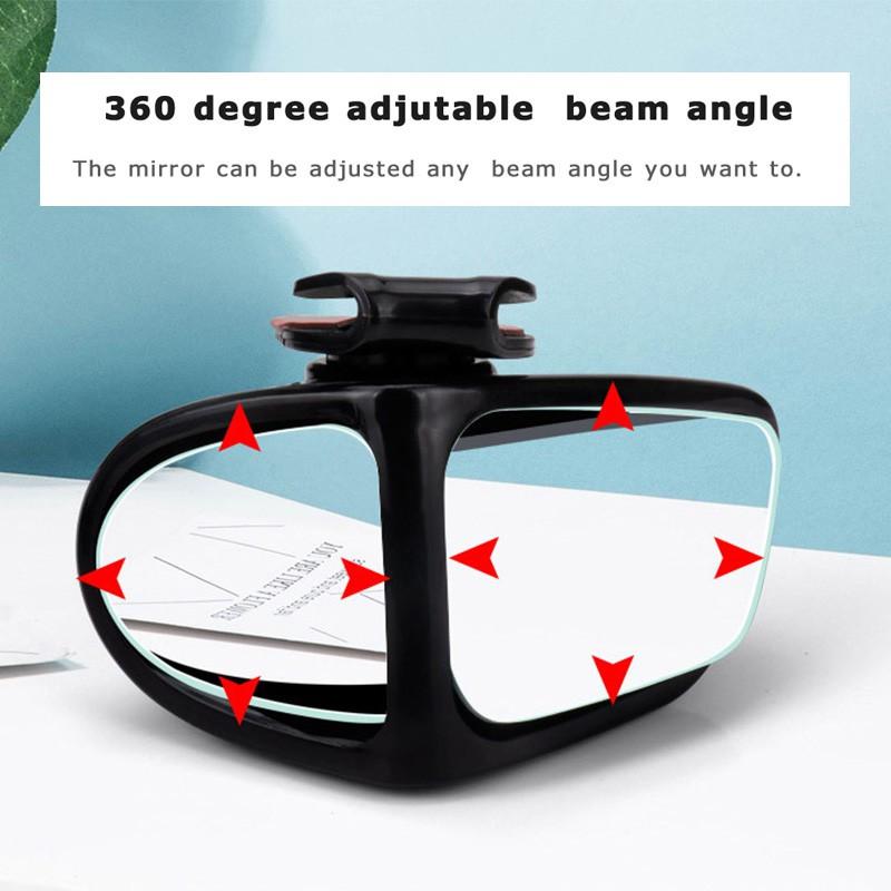 【24-hour shipping+free shipping+COD】360 Degree HD Car Blind Spot Mirror Rotatable Adjustable 2 Side Wide Angle Exterior Automobile Rear View Mirror Parking Mirror 4