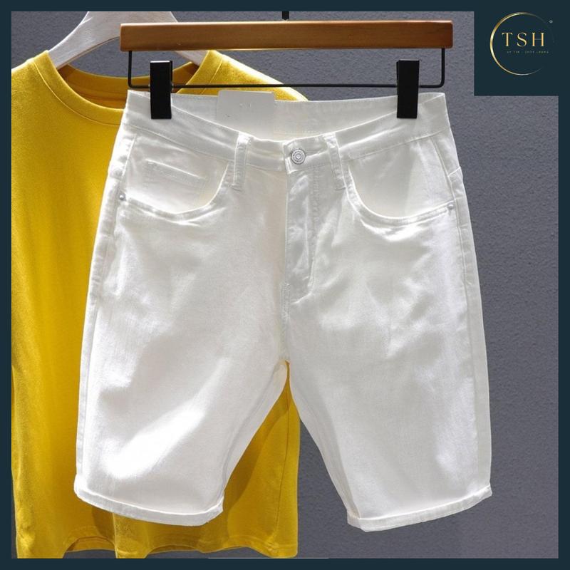 [ TSH ] - Mã Số 221 Quần short jean nam chất liệu jean trơn cotton không co giãn như hình chuẩn from dáng có nhiều mẫu đủ size 28 - 34  mới dành cho nam ( HÌNH THẬT TỰ CHỤP) Thông thường Trơn Menswear Có Túi Pants