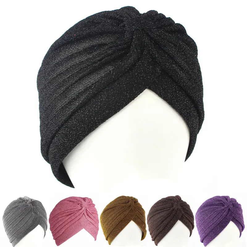 [Zyy]Fashion Men Women Stretchable Soft Indian Style Turban Hat Head Wrap Band Cap