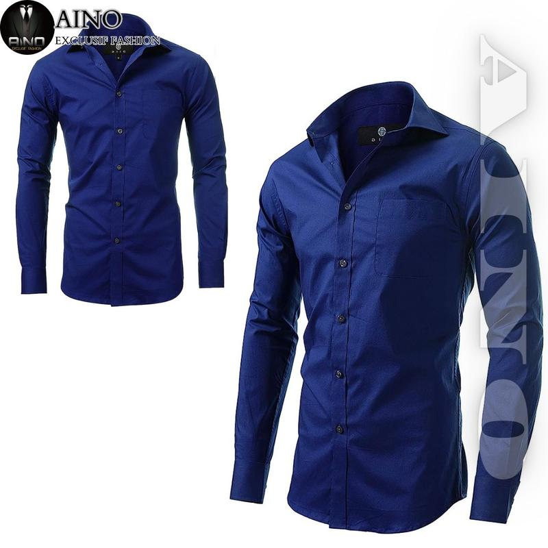 AINO.ID Kemeja Formal Pria Kemeja Kantoran Kemeja Kerja Slim Fit Lengan Panjang Kemeja Putih Kemeja Keren Nyaman 4