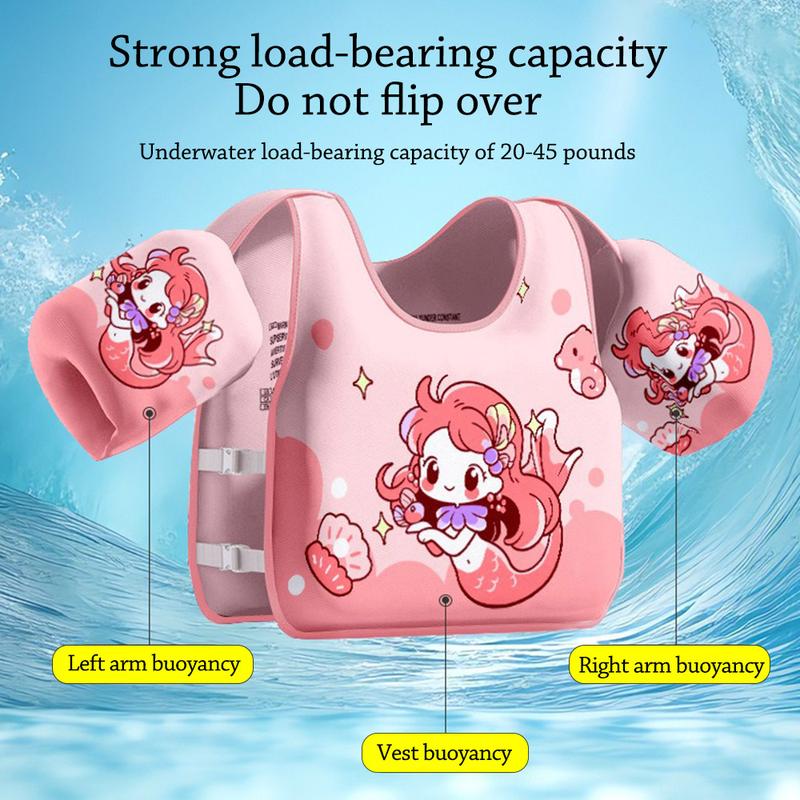 Product Introduction of Creative Float Summer Kids Swim Vest Airless Water Play Child Buoyancy Vest Cartoon Adjustable Swim Arm Ring Baby 27