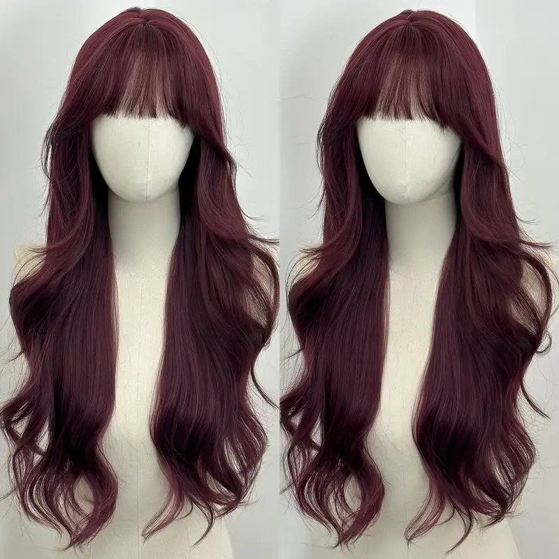 Tóc giả nữ nguyên đầu xoăn lơi 65cm ngôi ziczac ( tặng kèm lưới ) 8