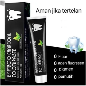 Bamboo Charcoal Toothpaste 105g Pasta Gigi Bambu Arang Hempas Karang Gigi Bau Mulut Odol Pemutih Gigi Odol Arang 105 gr pasta gigi pemutih
