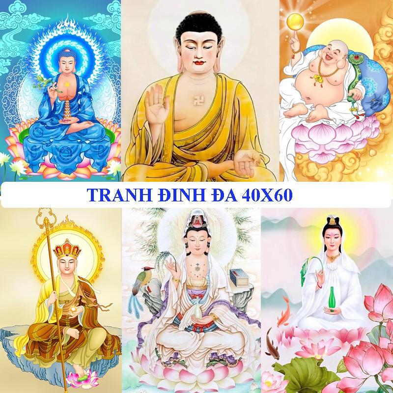 Tranh Đính Đá 5D, Tranh Gắn Đá Hình Phật Kích Thước 40x60cm Có Đầy Đủ Dụng Cụ Cơ Bản Và Đầy Đủ Đá Để Hoàn Thành Tranh Trang Trí Nhà Decor Phòng