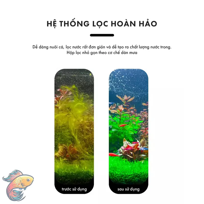 Thùng lọc hồ cá cảnh 3 tầng, baki dàn mưa, đầy đủ ống nối lọc baki lọc bể, vật liệu lọc và máy bơm đi kèm (tuỳ chọn) 4