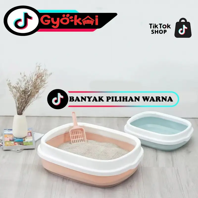 Gyokai Litter Box Kucing GK03 Cat Toilet Tempat Bak Pasir Kucing Besar Free Sekop Lucu 5