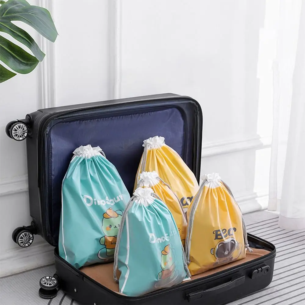 Portable Multicolor Travel Shoe Bag Double Layers Dustproof Waterproof Drawstring Packaging Bag Cartoon Thickening Sorting Bag Home/Travel/Gym