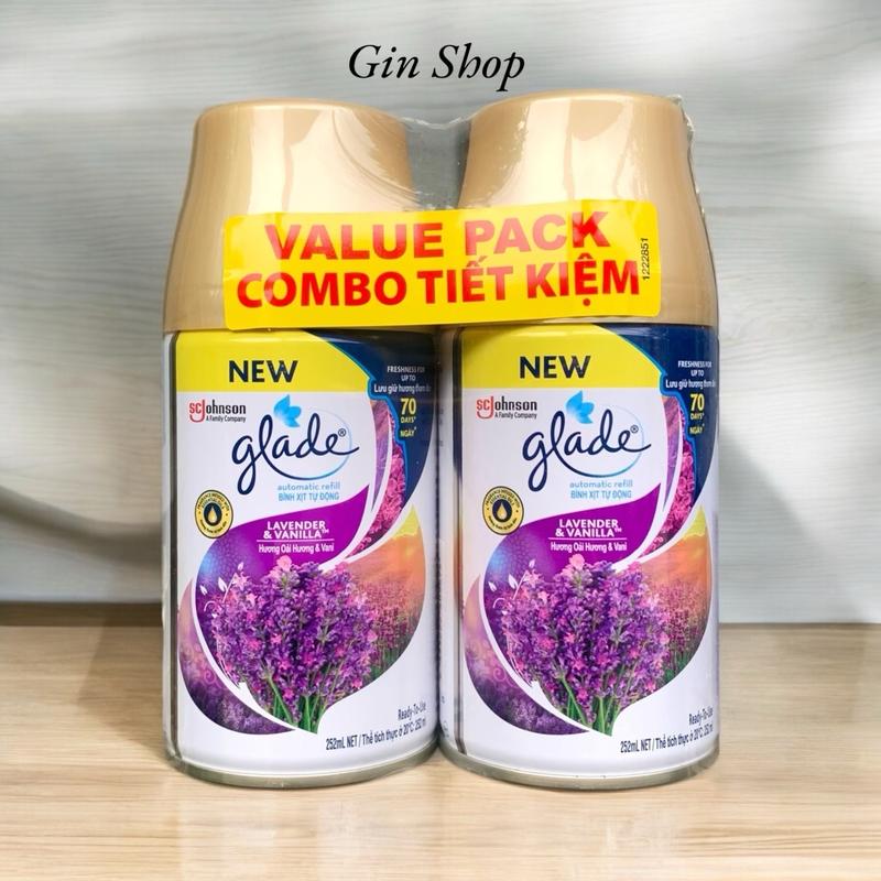   Combo Tiết Kiệm  Set 2 Lõi Thay Thế Máy Xịt Phòng Tự Động Glade Hương Lavender&Vanilla Dầu Thơm Phòng xit  phongkhumui 