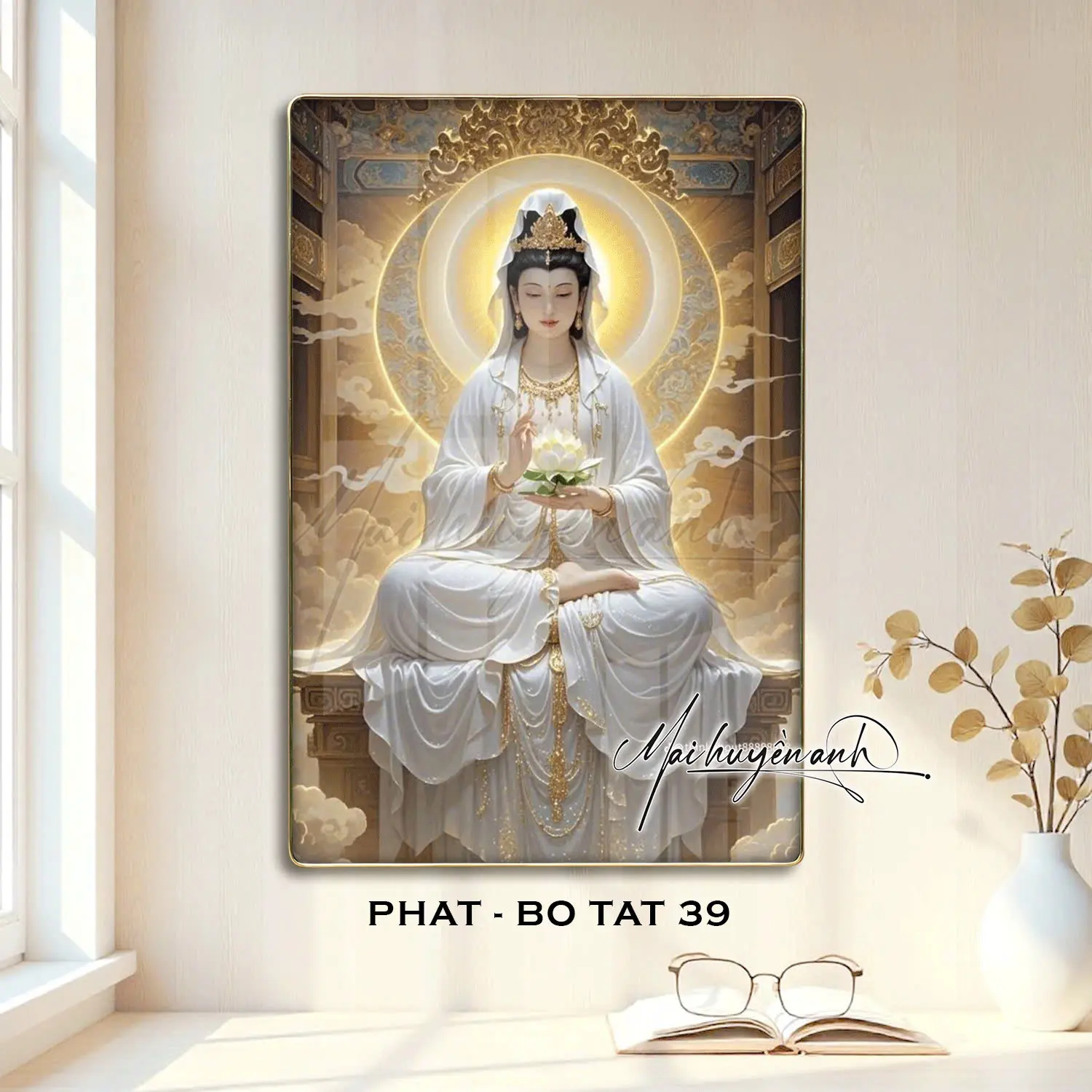 [TRANH PHẬT GIÁO] - Tráng gương cao cấp - Phật Thích Ca, Bồ Tát, Phật Quan Âm - [Mai Huyền Anh] Tranh Phật Giáo Treo Phòng Thờ, Nhà Hàng Chay, các nơi tôn nghiêm Phòng Khách, phòng thờ decor tráng trí