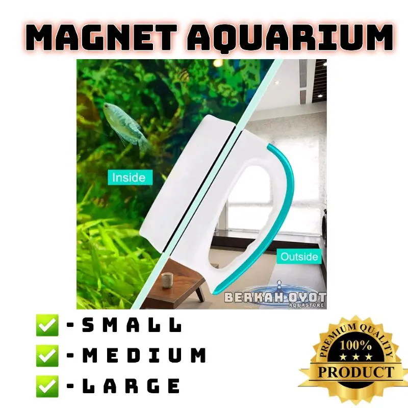 MAGNET PEMBERSIH KACA AQUARIUM kaca tebal 5 - 12 mm Merk RECENT TERAPUNG