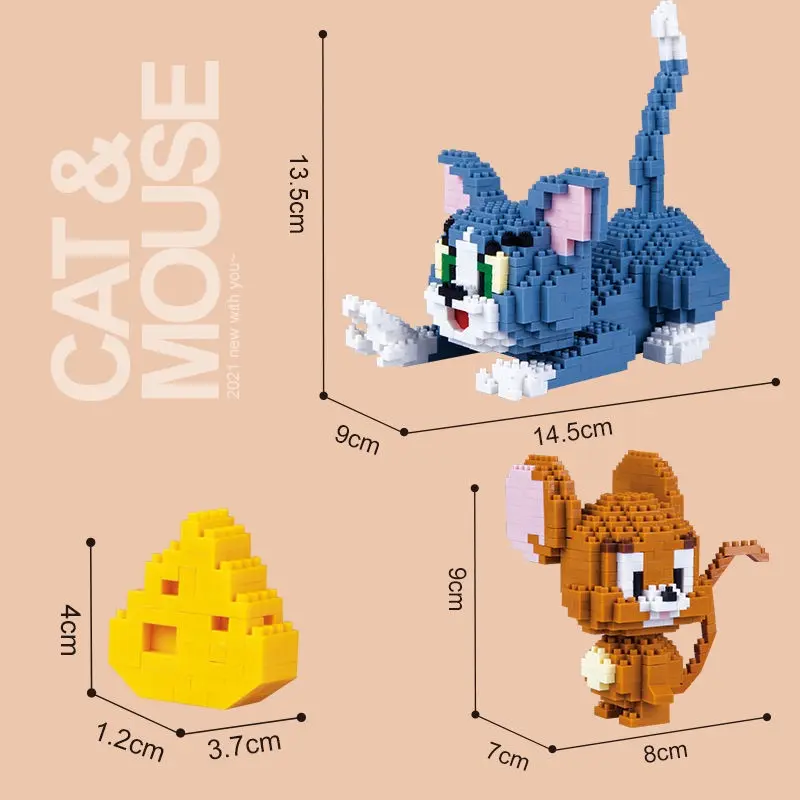 Mô Hình Lắp Ráp Tom and Jerry Bằng Nhựa ABS Vui Nhộn Cho Bé