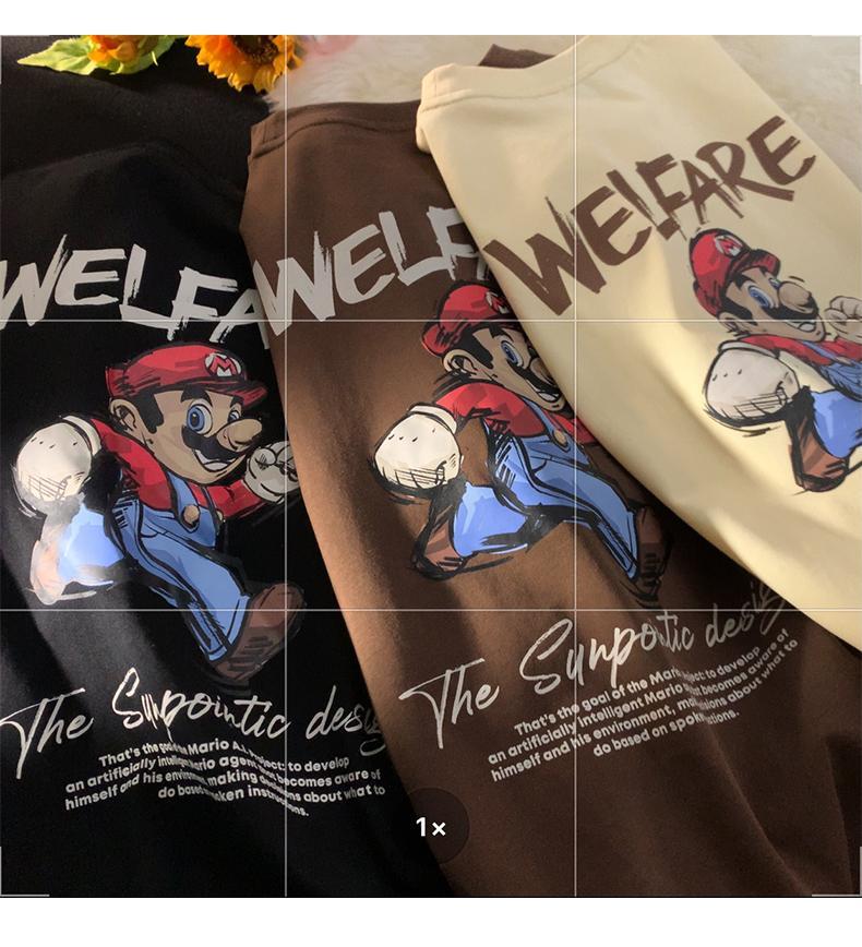 Product Introduction of Short sleeved T-shirt Women's Funny Cartoon Print Couple Summer New Round Neck Loose Men's and Women's Top 14