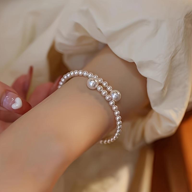 [SummerSale] Light Luxury French Retro Imitation Pearl Bracelet - Simple and Versatile Fashion for Women - Celebrity Temperament High-End Niche Design Mother's Day Gift 1