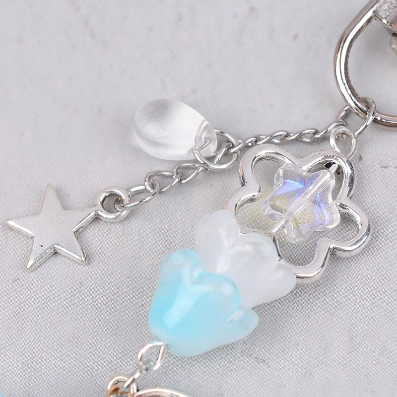 Product Introduction of Retro Cute Jelly Star Charm Keychain Handmade Pink And Blue Y2K Matching Keychain CCD Pendant Phone Chain 24