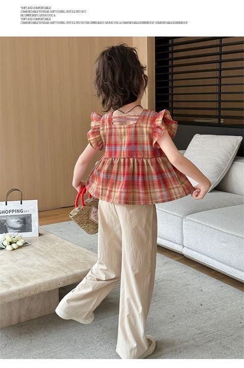 Product Introduction of Bộ Đồ Búp Bê Cho Bé Gái, Phong Cách Mùa Hè, Tay Áo Bồng Bềnh ngắn Tay, Phong Cách Phương Tây, Thích Hợp Cho Trẻ Em Trung Bình Và Lớn, Bộ Đồ Hai Mảnh Kẻ Sọc, Thời Trang, 2025 Tã 5