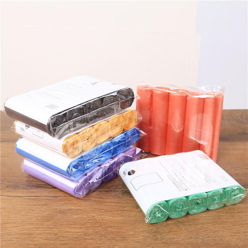 Product Introduction of Túi đựng rác dùng một lần, gia dụng, 5 cuộn, 1 gói, 100 chiếc, để lưu trữ nhà bếp, túi đựng rác, túi chất thải làm sạch, túi nhựa 24