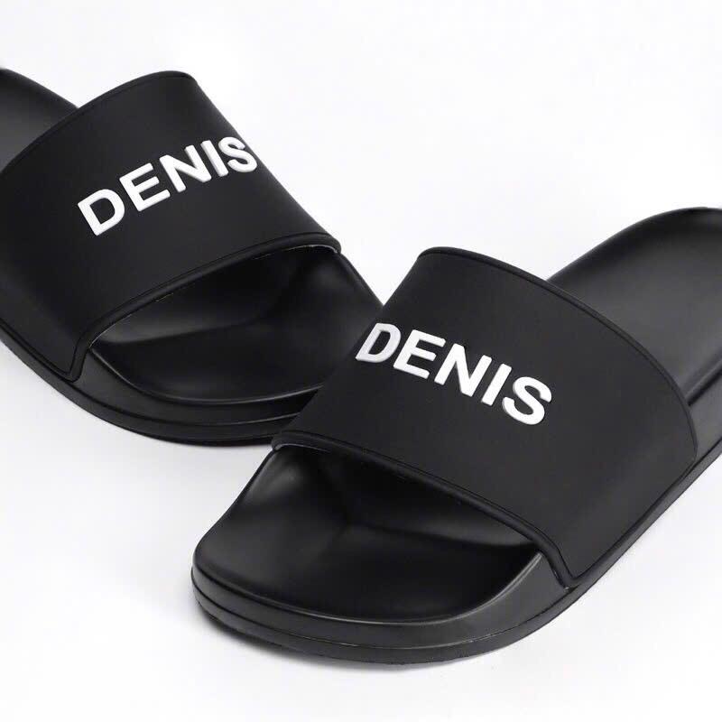 Dép lê in chữ nổi ĐÊ NI nam nữ size 35-42 dép dẻo nhẹ DéP Slipper Quai Ngang Đế Bằng Đồng 2