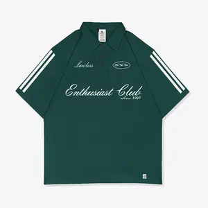 OOTDSUPPLY Oversize Polo Shirt Enthusiast Clubs Dark Army l Kaos Polo Pria dan Wanita OVZ-PS009