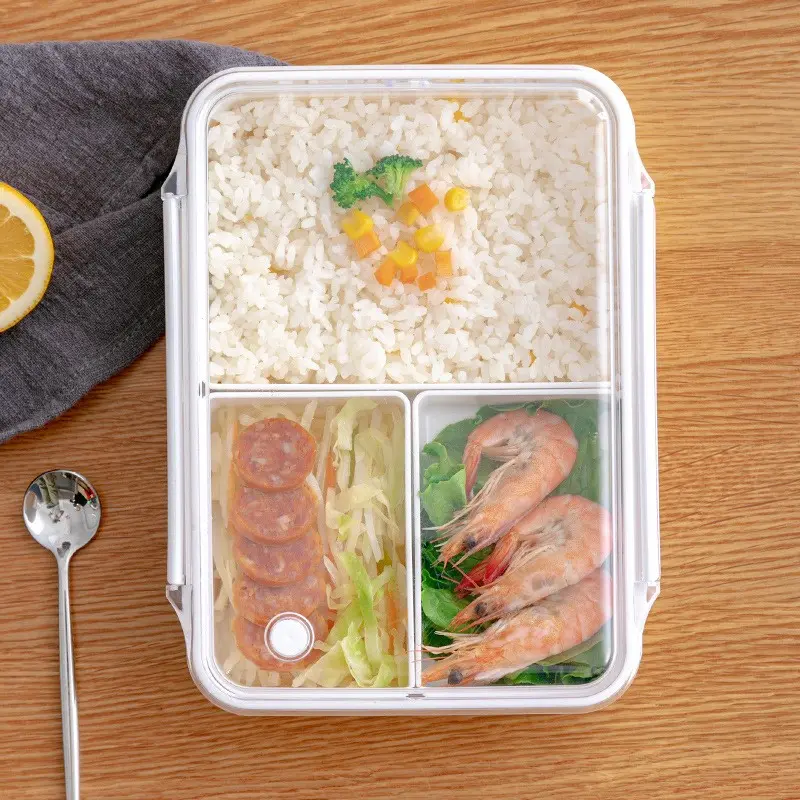 Kotak Makan Siang Plastik Anti Bocor dengan Slot - Kitchenware 2