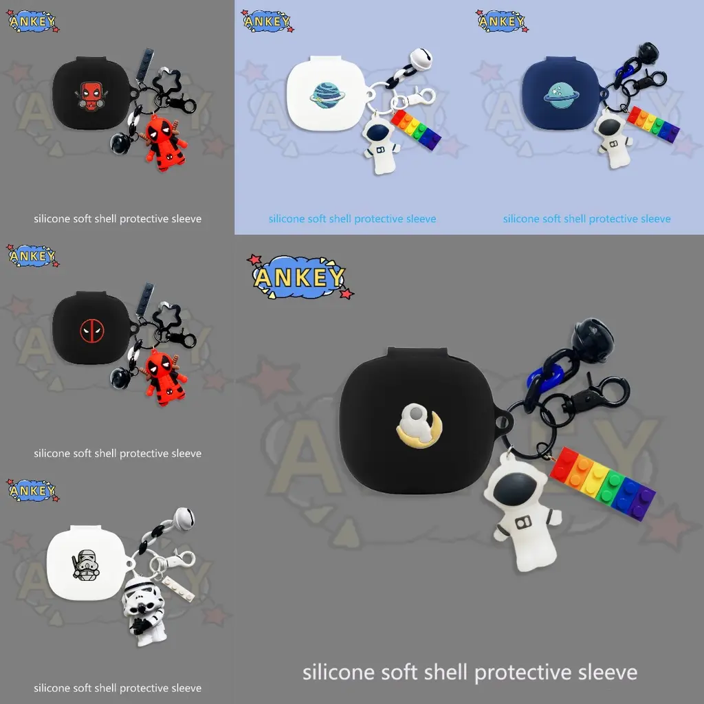 for Samsung Galaxy Buds FE , Buds 2 Pro , Buds Live Case White Soldier Earphone Silicone Earbuds Soft Protective Headphone Cover Headset Skin with Pendant