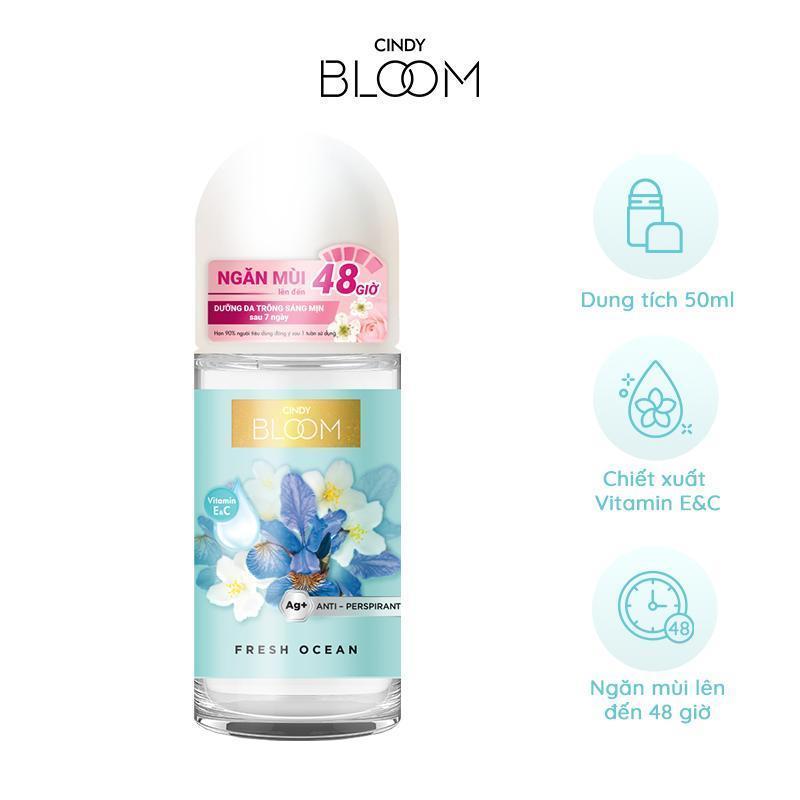   LIVESTREAM KOL  Lăn Khử Mùi Hương Nước Hoa Dành Cho Nữ CINDY BLOOM Fresh Ocean Ngăn Mùi Hiệu Quả Giúp Da Sáng Mịn 50ml 