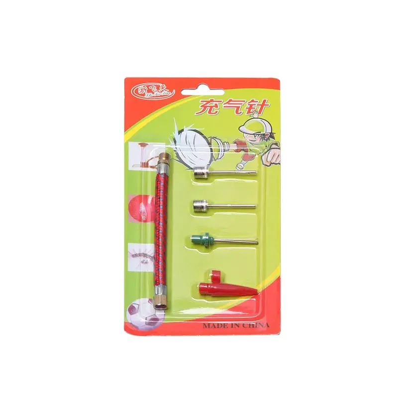 Bộ dụng cụ kim bơm hơi, 1 bộ, Bao gồm ống kim, Thích hợp cho bóng thể thao, bóng rổ, bóng đá, bóng chuyền và xe đạp, Bộ thổi hơi Ống lốp, Bao gồm dụng cụ bơm không khí 5