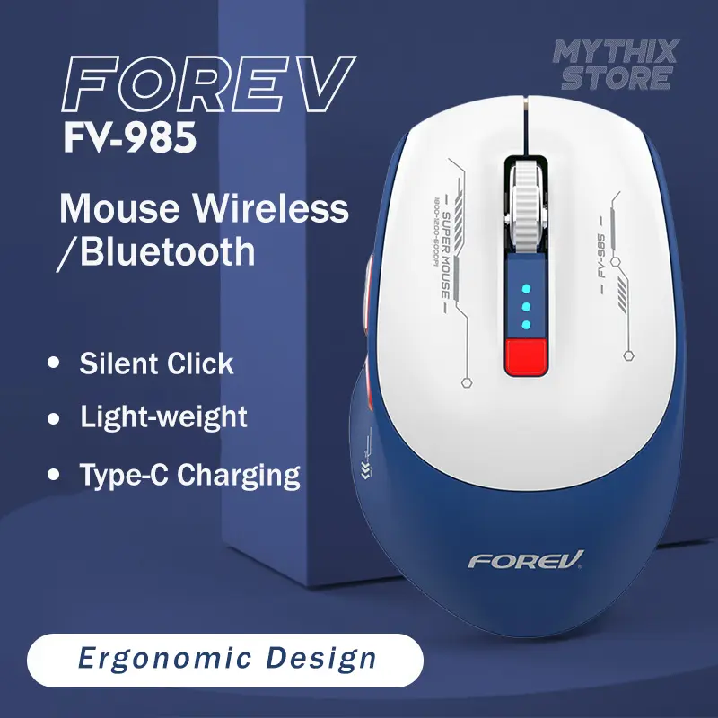 Mouse Wireless Forev FV-985 Bluetooth Dual Mode Rechargeable Silent Click Rechargeable gaming gear