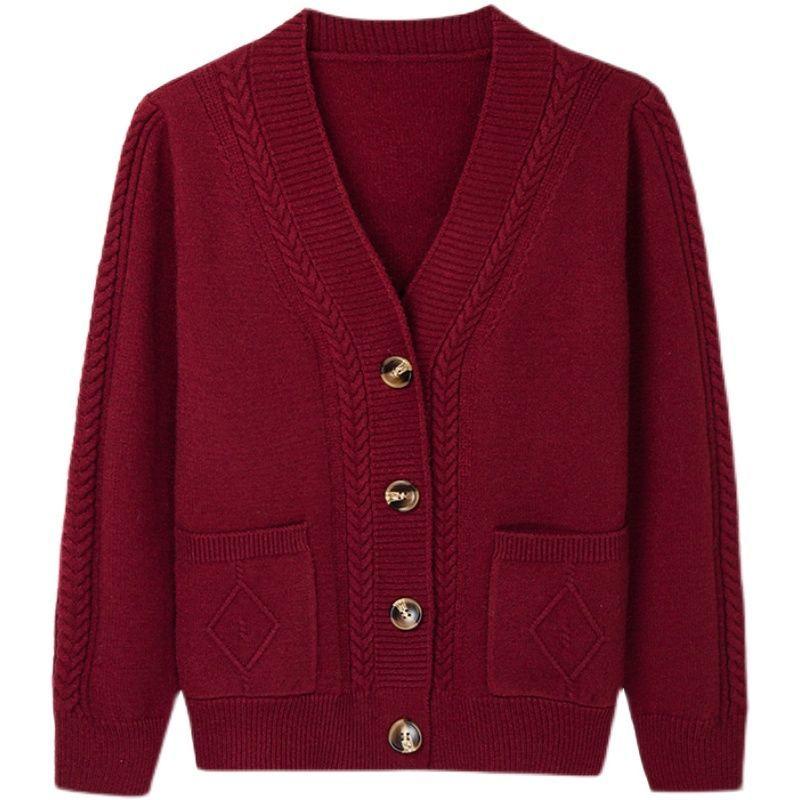 Áo Cardigan Len Cho Mẹ TRUNG NIÊN, Dành Cho Nữ, Hàng Mới Về Mùa Xuân Và Mùa Thu 2025, Phong Cách Phương Tây, Có Thể Mặc Ngoài Trời, Áo Khoác Nhỏ Dệt Kim Thời Trang, Áo Dáng Rộng 9