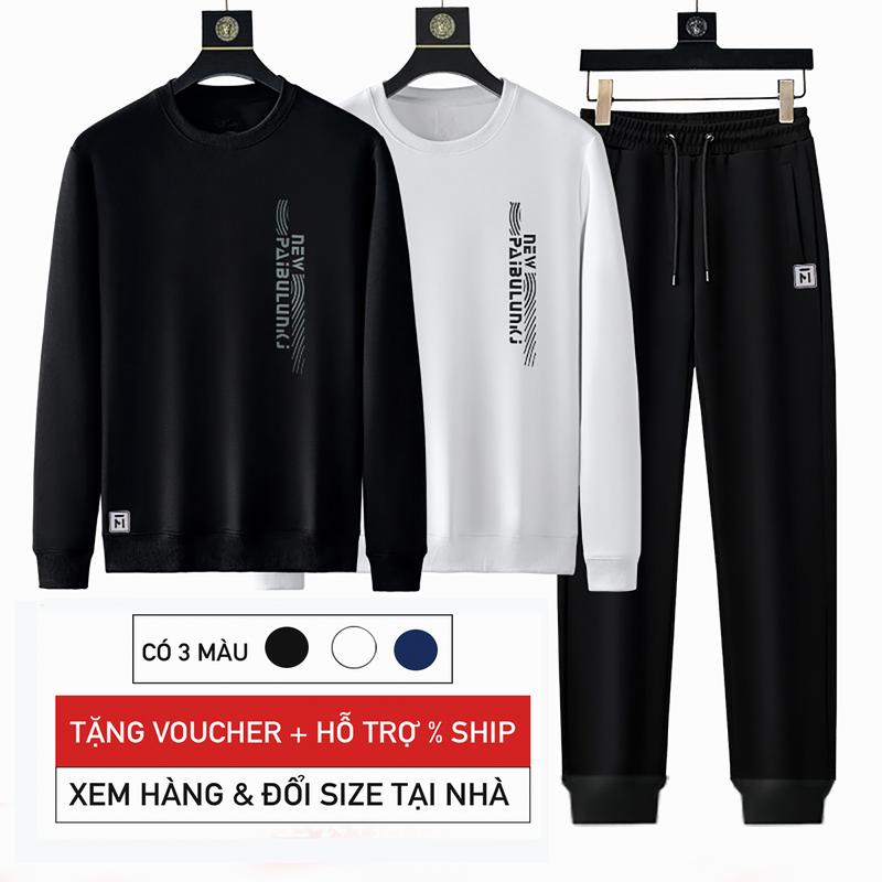 Bộ đồ nam Fox có Big size 115kg | Bộ quần áo thể thao nam nữ  đông dài tay | Đồ bộ nam  chất nỉ  cotton back | Quần áo nam nữ  Chạy Bộ Tập Gym bộ thể thao  nam set thu cho