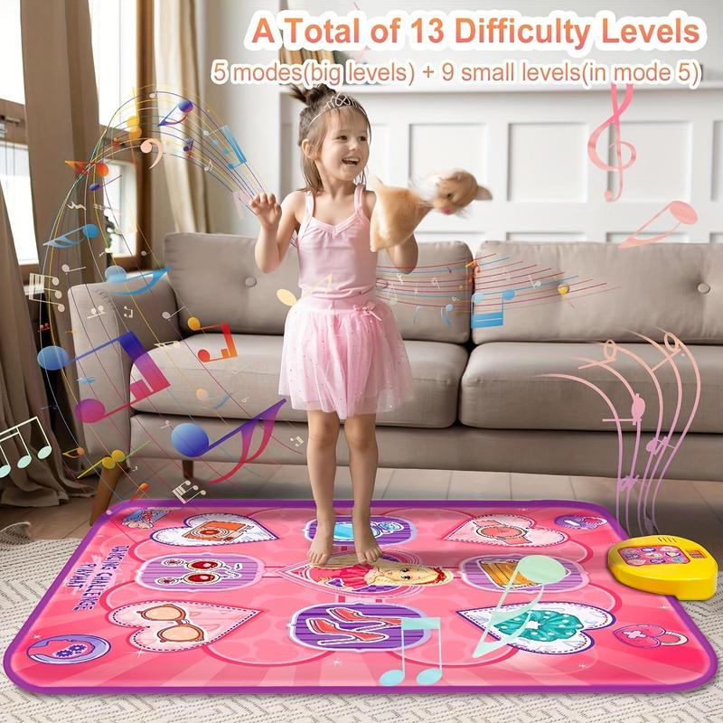 Product Introduction of Princess Themed Dance Mat, Interactive Dance Mat Toy with 5 Interesting Game Modes, Memory Challenge & Non-slip Surface, Perfect Birthday Gift 5