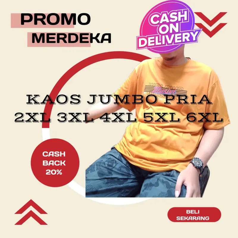 Kaos Jumbo Pria BigSize Oversize 2XL 3XL 4XL 5XL katun adem Katun Katun Katun Hitam Santai Putih atletis oversized 0
