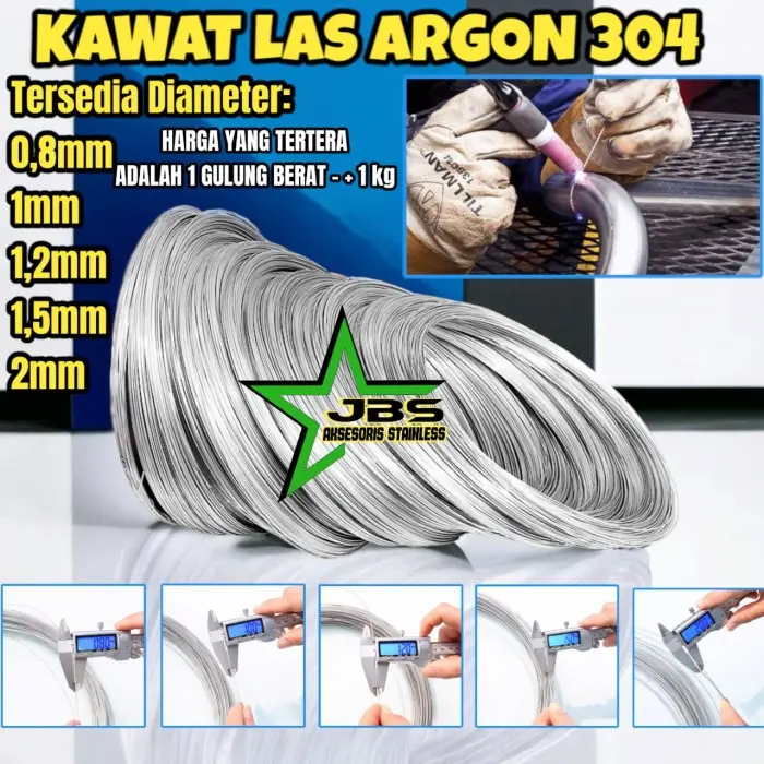 Kawat Las Argon stainless 304 Soft ( 1kg) - DIAMETER 1,5MM 0