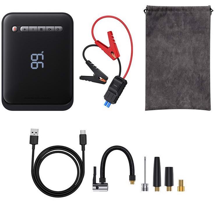 Bơm Lốp Đa Năng Kiêm Kích Bình Ô Tô Baseus Super Energy 2-in-1 Jump Starter Sạc Pin Cầm Tay 8000mAh