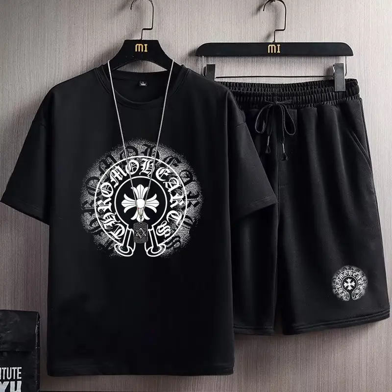 Bộ Đồ Thể Thao Nam, Áo Blazer Và Quần Short In Họa Tiết, Dáng Rộng, Mỏng, Thường Ngày