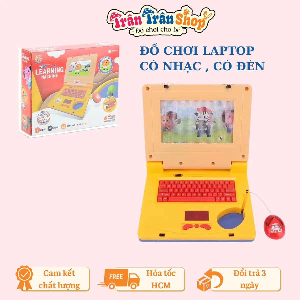 Đồ Chơi Máy Tính Laptop Có Nhạc Có Đèn Màn Hình Di Chuyển
