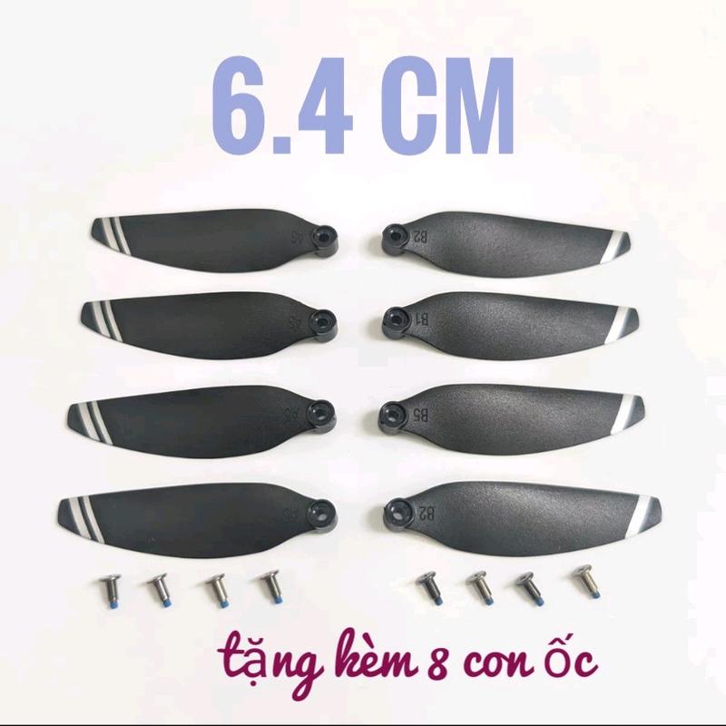 Cánh quạt thay thế 1 bộ 8 cánh kèm 8 ốc flycam các loại 6.4cm s2s s136 ZD012 k998 max P20 pro max P9 pro max L300 pro a13v2 a14 pro...vvv Phụ Kiện Drone máy bay flycam fpv... Chụp Ảnh Type C Camera
