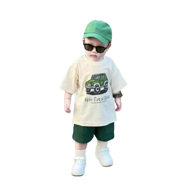 Set bộ hình ô tô chất cotton cho bé size 8- 22kg  Em bé Bé trai Thoải mái Mềm Cotton Vải Cotton