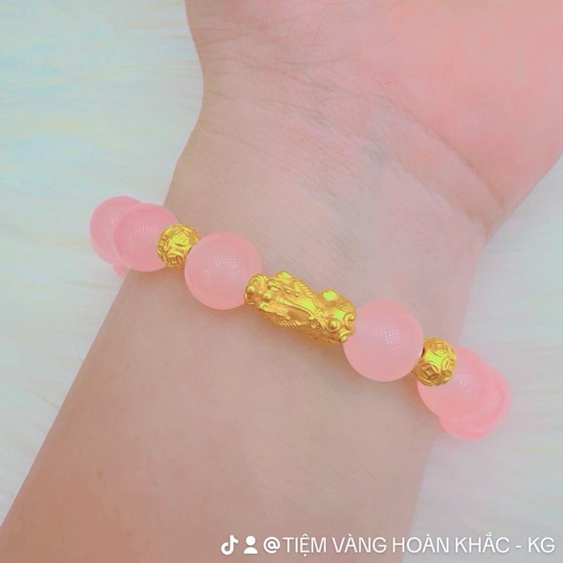 Phụ kiện vòng tay trầm hương phối tỳ hưu V9999 Hoàn Khắc (chủi 10li) 2