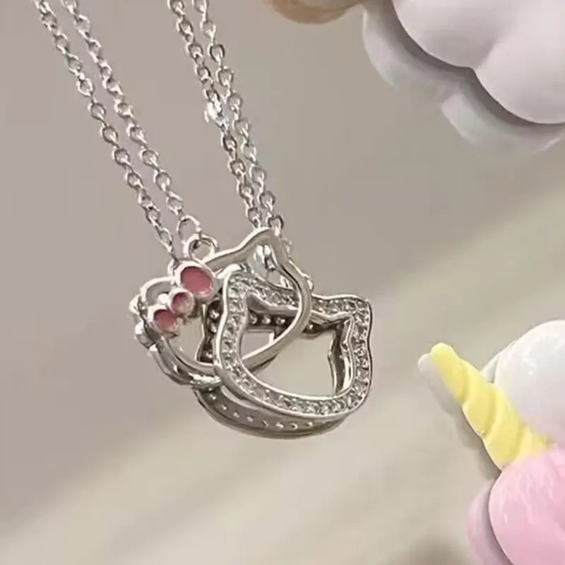 Vòng Cổ Mặt Dây Chuyền HelloKitty, Dành Cho Bé Gái, Dát Quà Tặng Kawaii, Thiết Kế Hoạt Hình, Z2P7, Vòng Cổ 7