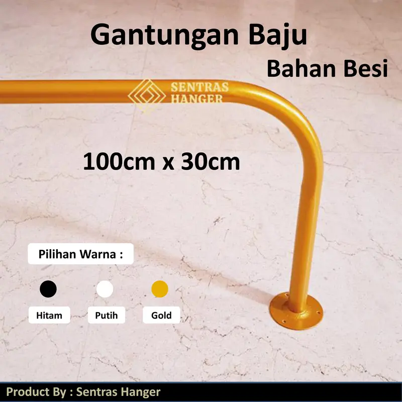 Gantungan Baju Dinding, Gantungan Baju Besi Pipa Tebal 6