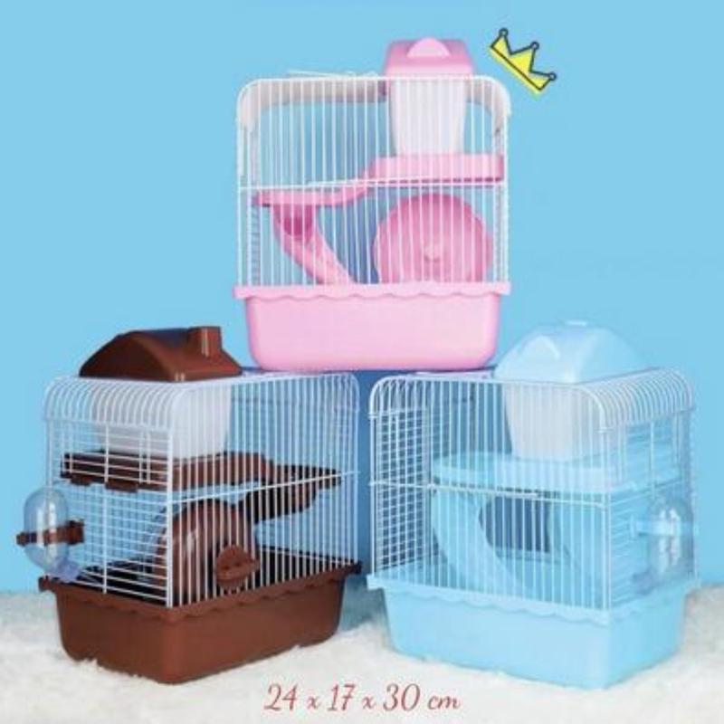Lồng chuột hamster 2 tầng mẫu Lồng phù hợp cho winter white, robo, campell với đầy đủ phụ kiện bát ăn, bình nước, nhà ngủ, tầng kèm cầu thang, wheel chạy hamster