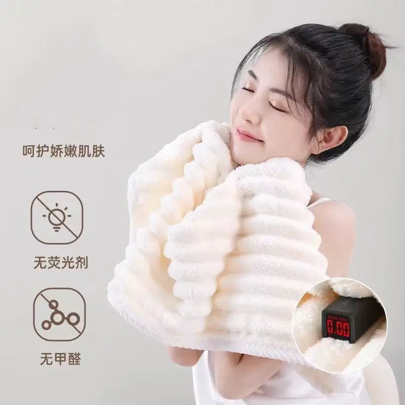 Khăn Gia Dụng Và Rửa Mặt, Chất Liệu Lông Cừu San Hô Cotton Nguyên Chất Thấm Hút, Không Xơ, Thích Hợp Tắm, Dành Cho Nam Và Nữ, Phong Cách Cặp Đôi, Mềm Mại Và Dày Dặn, Hàng Mới Về 3