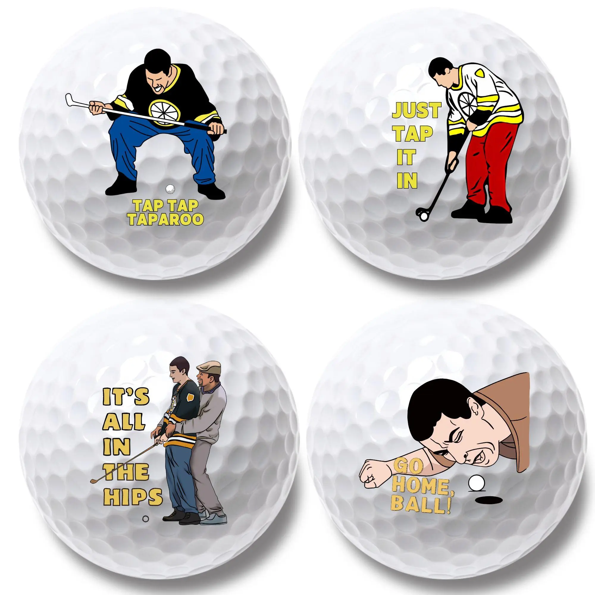 Funny Golf Ball, 4 Counts/set Cartoon Pattern Golf Ball, Golf Training Ball Gift Set, Trainingkit, Novelty Golfer Present for Men Dad, Valentine's Day Gift