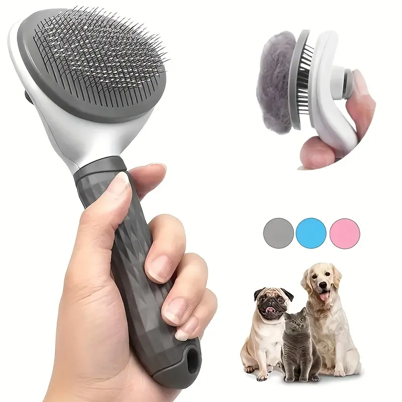 Easy removal of pet hair, one click grooming brush - suitable for dogs and cats