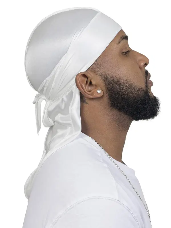 Men's Solid Color Durag, Casual Comfortable Soft Breathable Outdoor Sports Daily Hats, Fashion Bow Hat Cap Accessories for Men 1