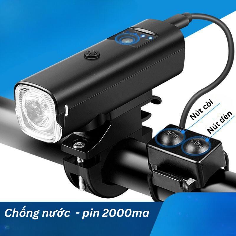 Đèn Pin Xe Đạp 4 Chế Độ Sáng Có Còi, Đèn Xe Đạp Thể Thao Chống Nước Sạc USB Tiện Lợi Gắn Xe Đạp Đạp Xe Đạp Sports