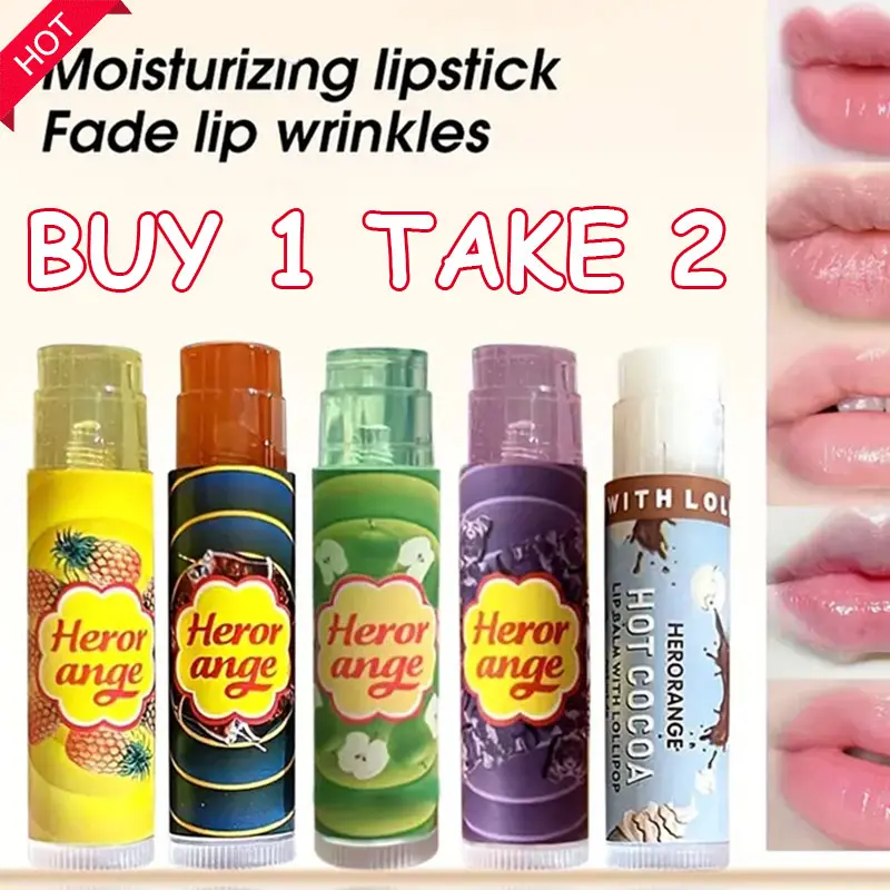 [BUY 1 TAKE 2] 3Pcs Moisturize Lip Balm Anti-Dry Hydration Gel Jelly Lip Care Lipstick Pineapple Cola Grape Apple Fruit Flavor