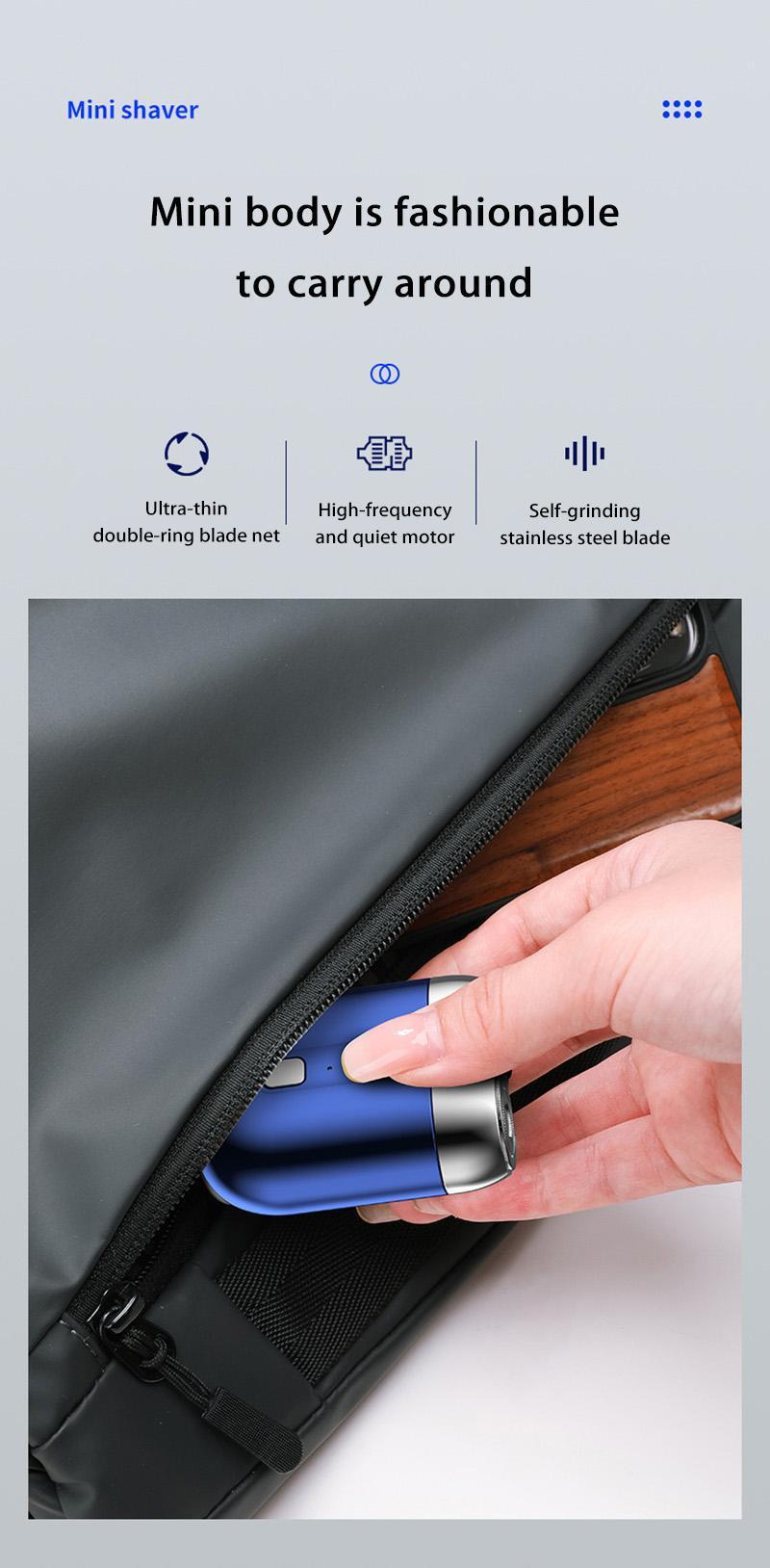 Product Introduction of Those Mini Shaver On-the-Go, Portable Alloy Electric Shaver for Men, Cordless Travel Shaver, Dry Shaver, USB Rechargeable Electric Razor, Ipx7 Waterproof, Easy Cleaning, Battery Indicator Facial Silky 22