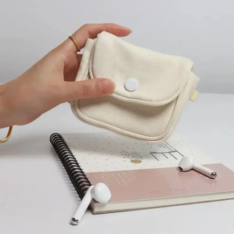 Ví tiền xu Túi cầm tay Ví tiền mặt Túi đựng chìa khóa Phụ nữ Trang điểm Túi đựng tai nghe Ví đựng thẻ Túi đựng bông mini di động Hàn Quốc 2